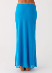 Another Life Chiffon Maxi Skirt - Turquoise