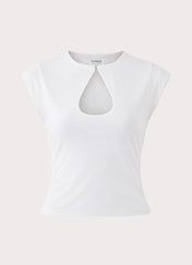 Elodie Keyhole Top - White