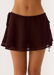 Everywhere I Go Mini Skirt - Chocolate