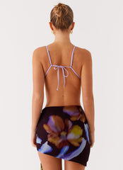 Golden Blaze Sarong - Dark Floral