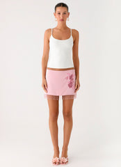 Heavenward Wrap Mini Skirt - Pink