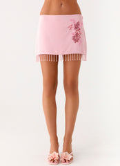 Heavenward Wrap Mini Skirt - Pink