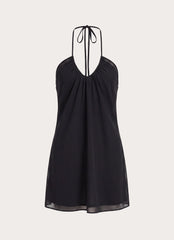 Lilliette Chiffon Mini Dress - Black