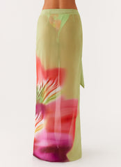 Low Tide Sarong Maxi Skirt - Green Tropical