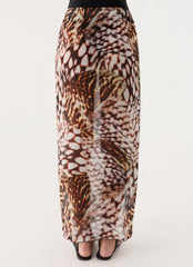 Low Tide Sarong Maxi Skirt - Leopard Hibiscus