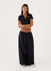 Main Character Parachute Pants - Black