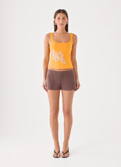Michele Floral Top - Saffron