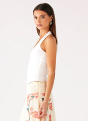 Nera Halter Top - White