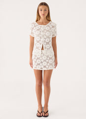 Nyxie Crochet Top - White