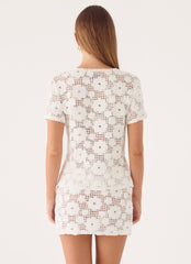 Nyxie Crochet Top - White