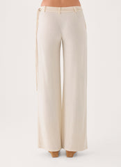 Pearl Coast Linen Pant - Ivory