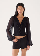 Phantom Long Sleeve Top - Black