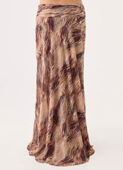Renia Asymmetric Maxi Skirt - Golden Tiger