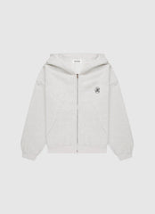 Signature Double Zip Up Hoodie - Grey