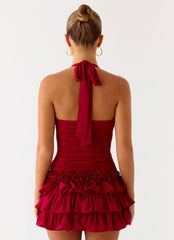 Someone Else Mini Skort - Dark Cherry