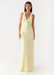 Star Girl Chiffon Maxi Skirt - Yellow