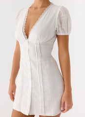 Sweet Lullaby Mini Dress - White