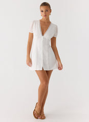 Sweet Lullaby Mini Dress - White