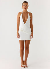 Undo Halter Mini Dress - White
