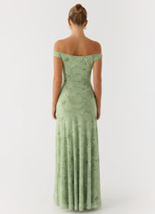 Wasting Time Maxi Dress - Blurred Lime