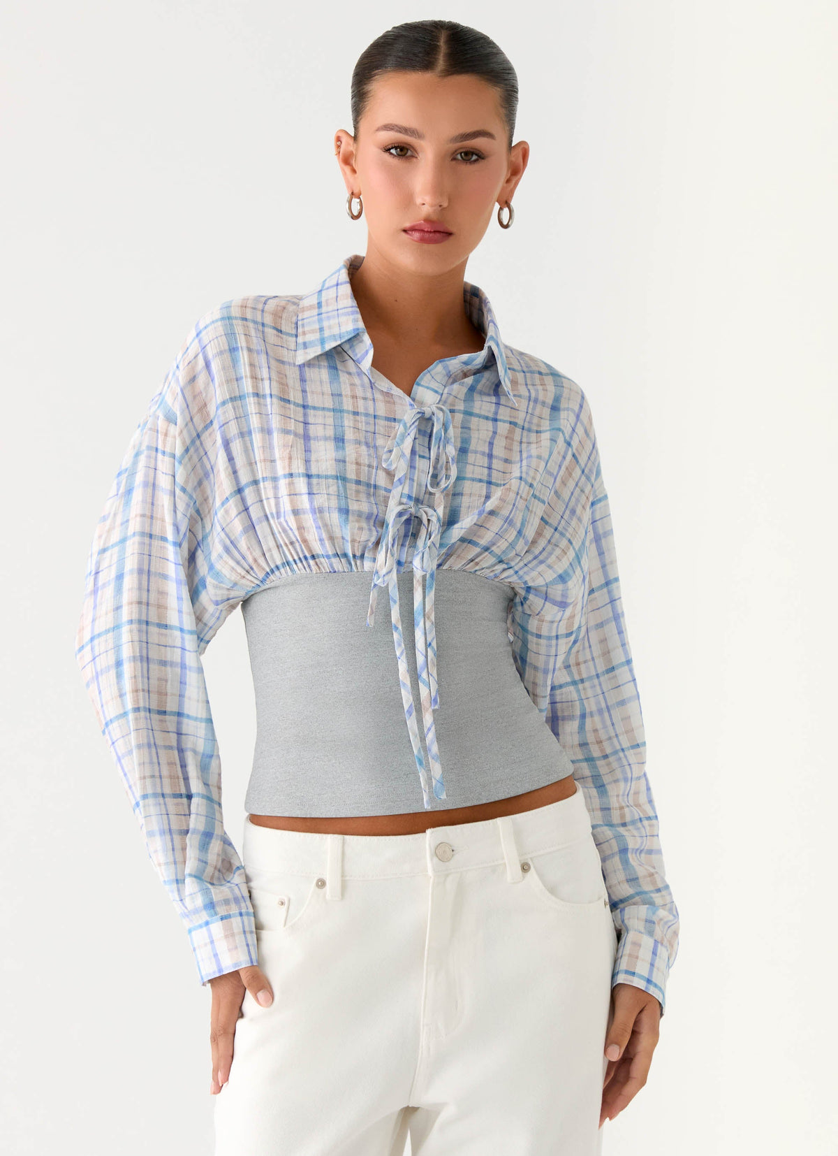 Accelerate Waistband Shirt - Blue Check