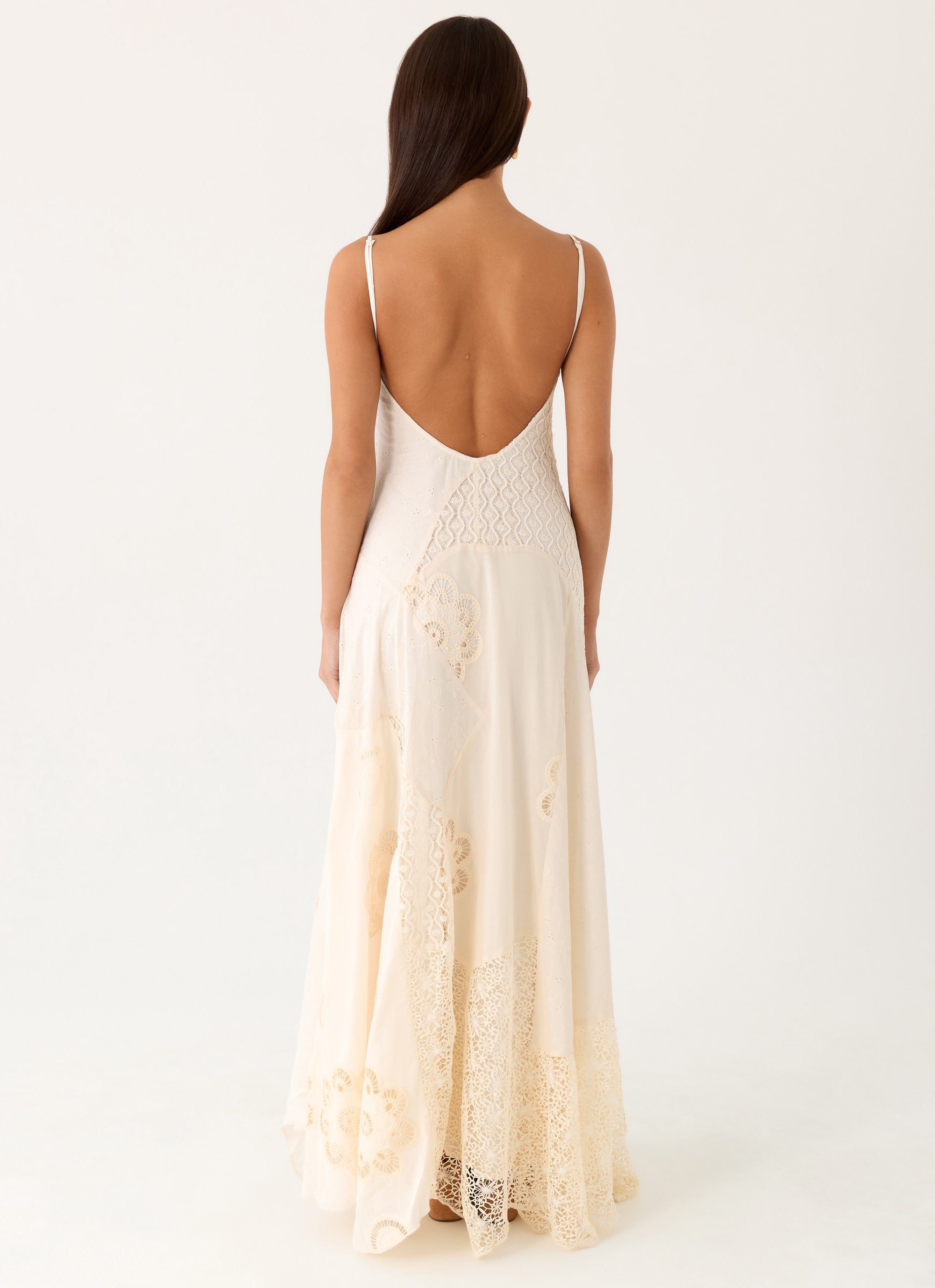 Fabienne Spliced Cotton Maxi Dress - Ivory
