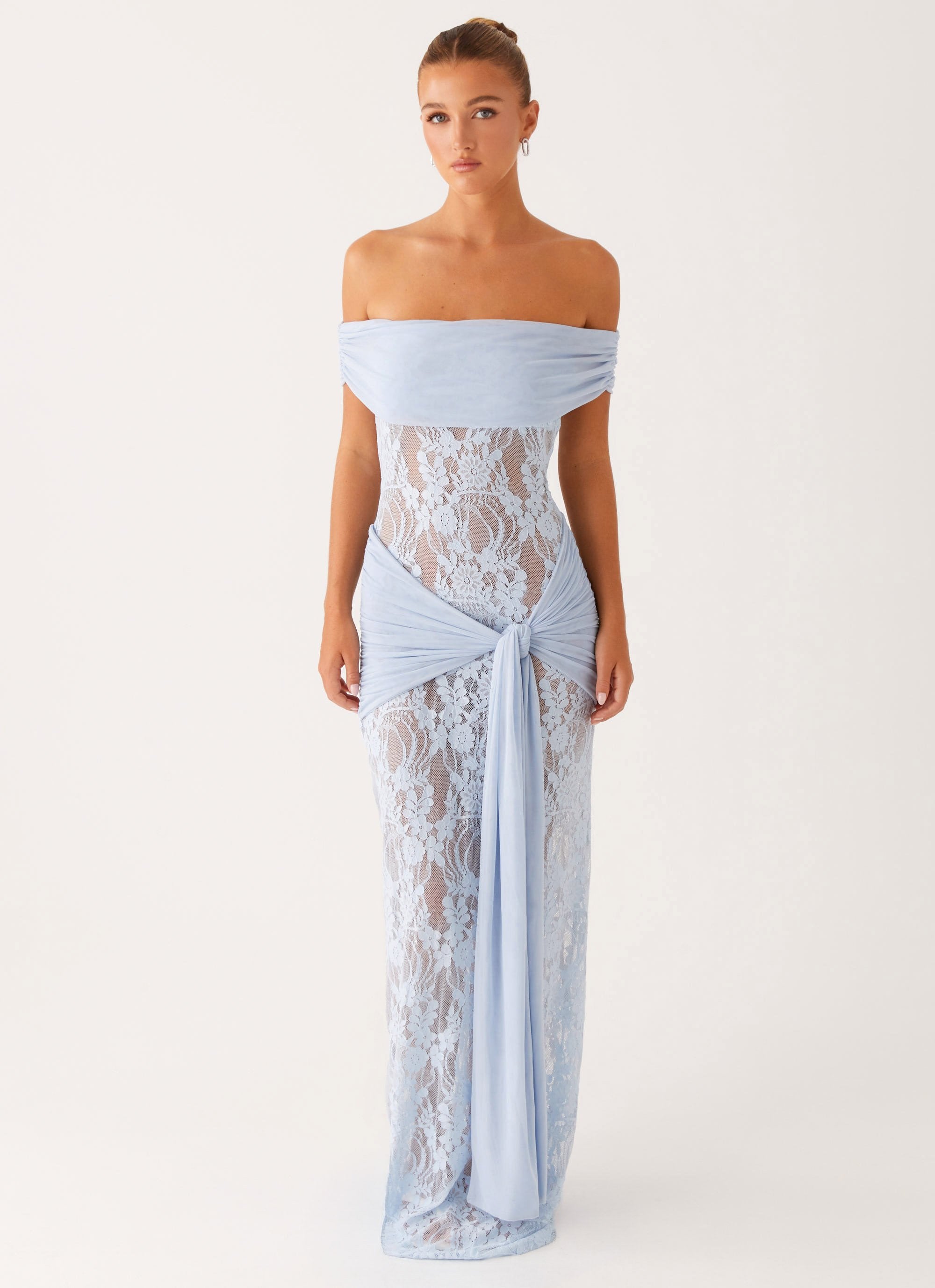 Gracie Twist Maxi Dress - Blue