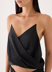 Harlow Invisible Strap Top - Black