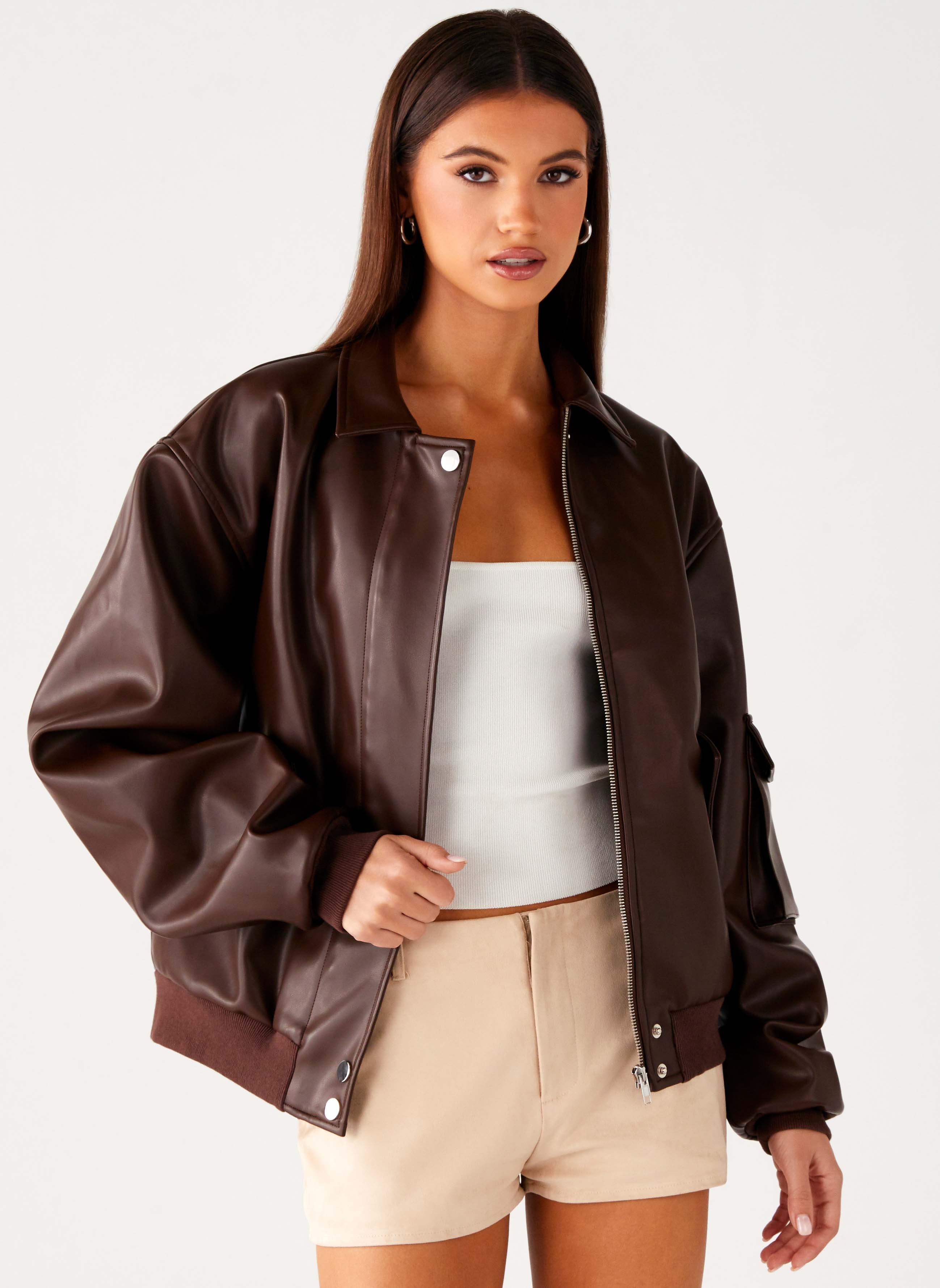 Indara Bomber Jacket - Chocolate