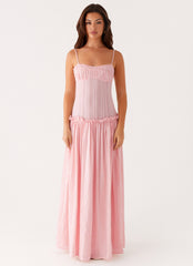 Jacinda Drop Waist Maxi Dress - Pink