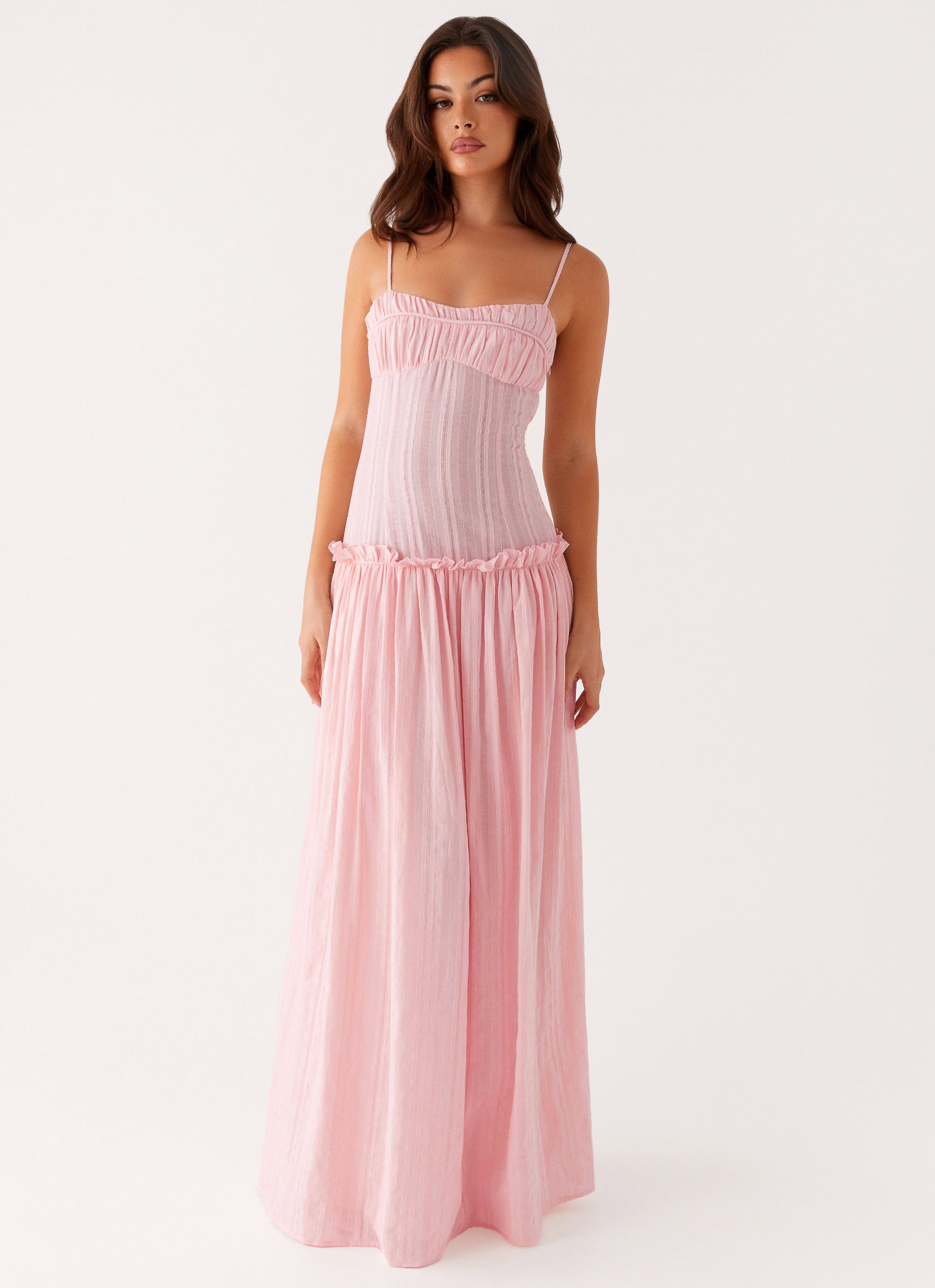 Jacinda Drop Waist Maxi Dress - Pink