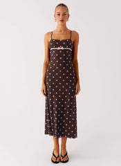 Latto Midi Dress - Chocolate Strawberry Dot