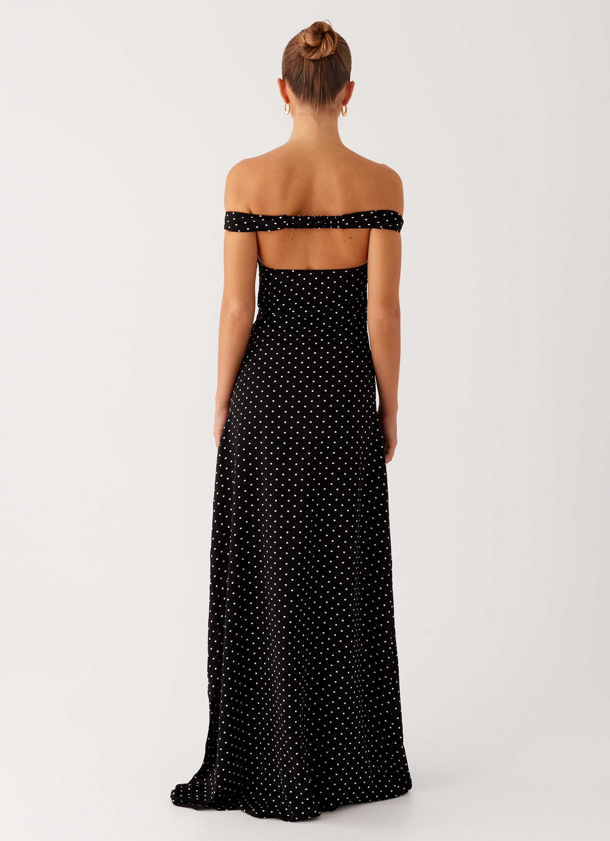 Melany Maxi Dress - Black Polka Dot