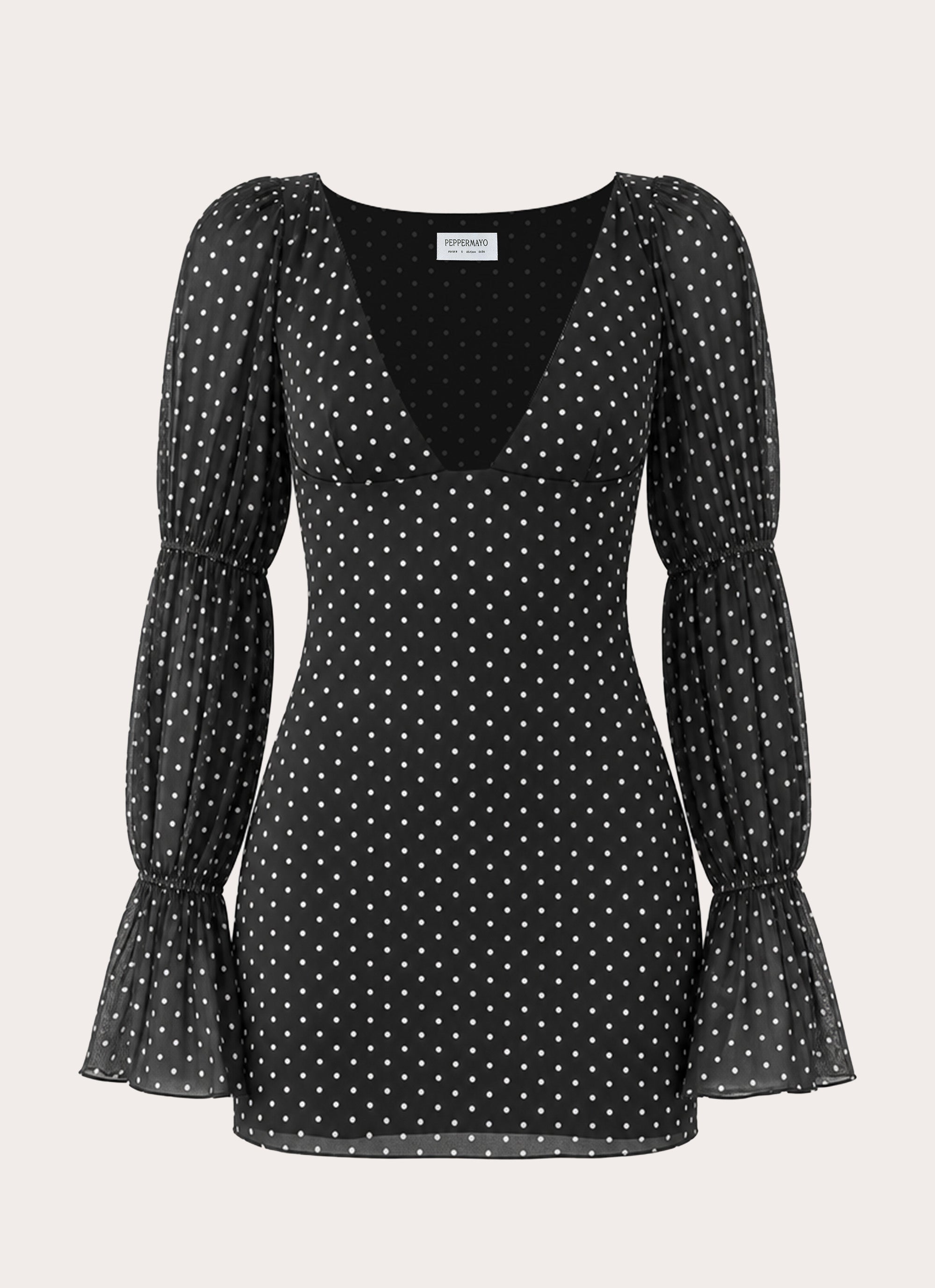 Moonlight Drive Mini Dress - Black Polka Dot