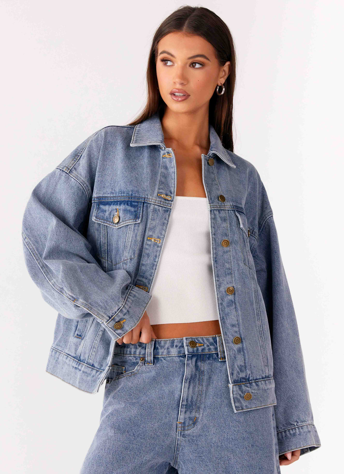 Orleans Oversized Denim Jacket - Blue