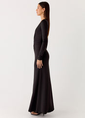 Palm Haze Maxi Dress - Black