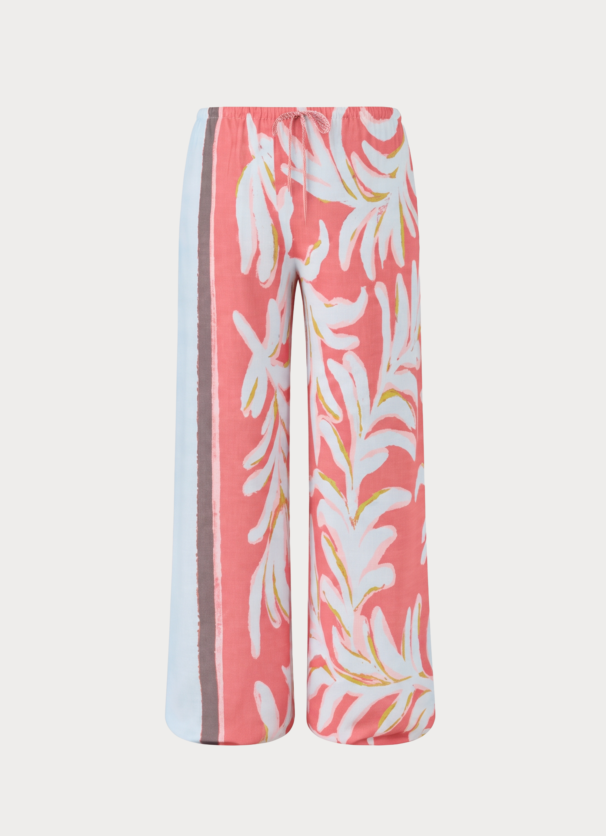 Santina Linen Pant - Coral Palm Print