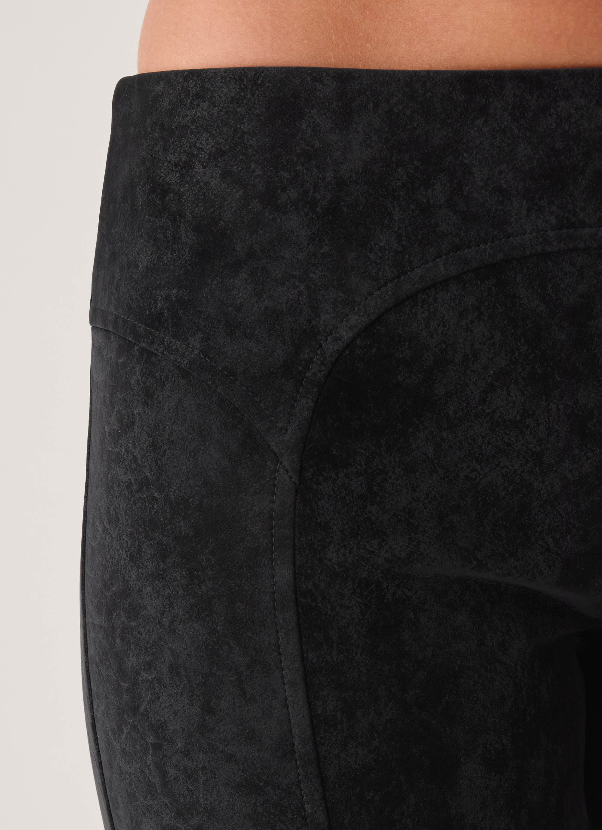 Wild Fire Faux Suede Low Rise Pant - Black