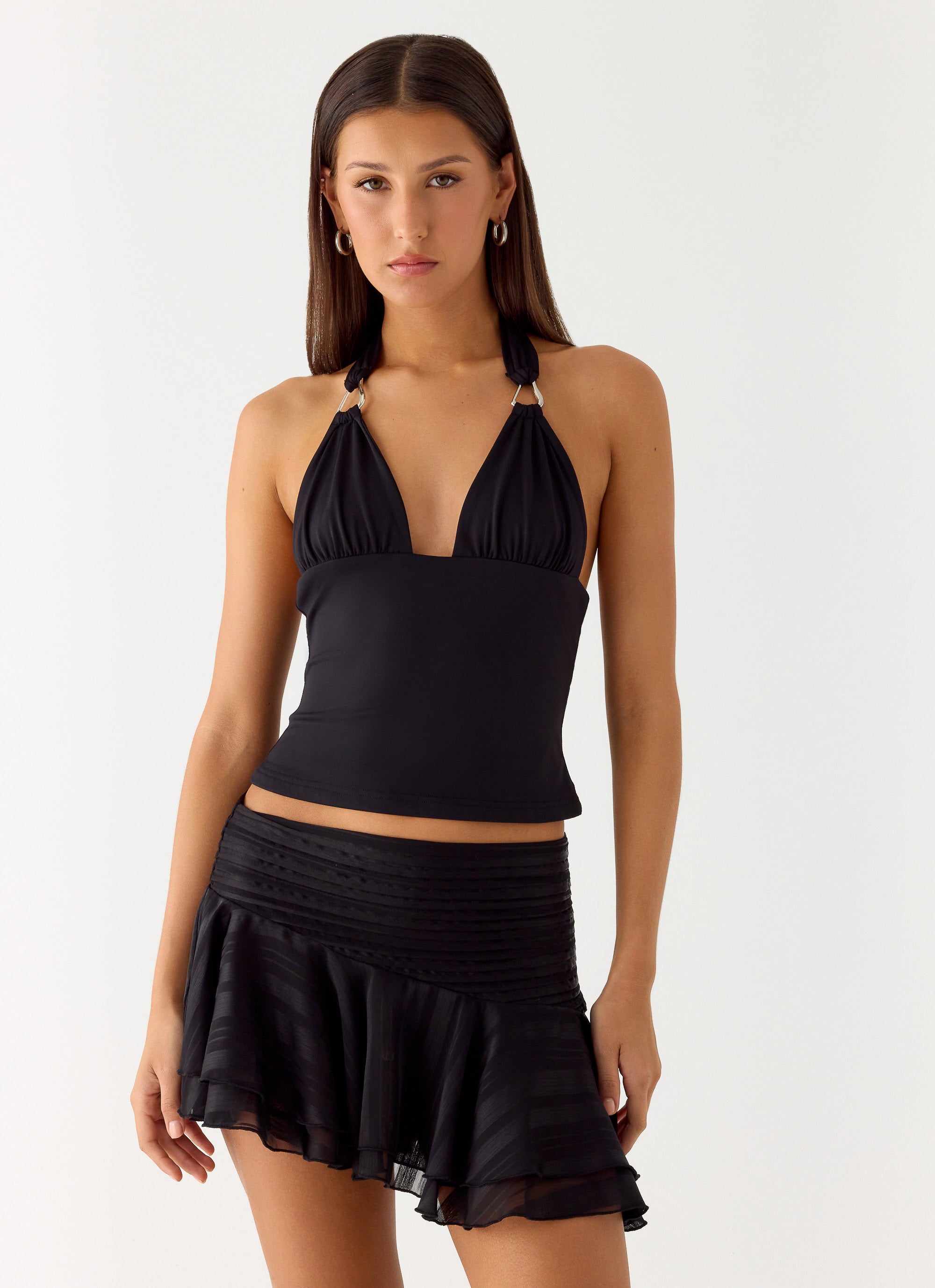 Willow Chiffon Mini Skirt - Black