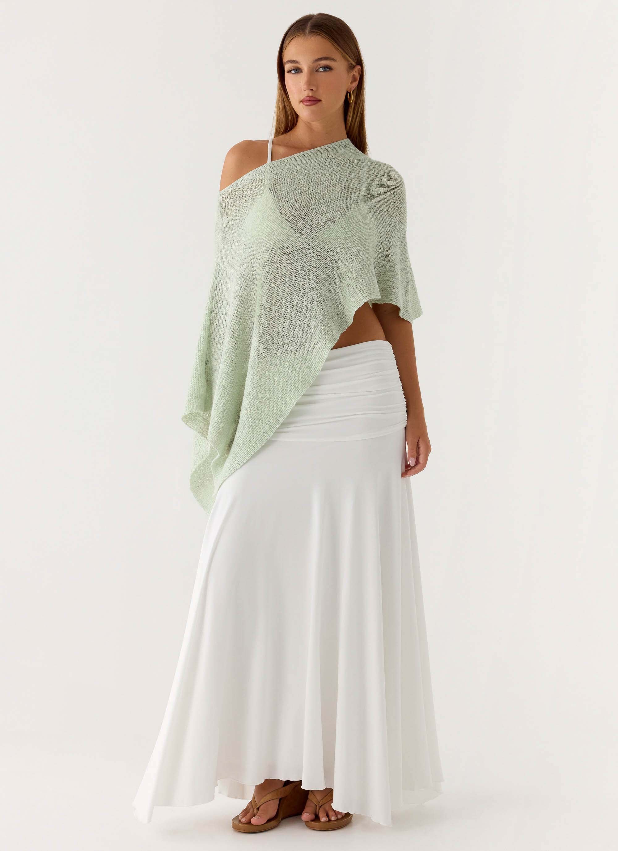 Yas Knit Cape - Green