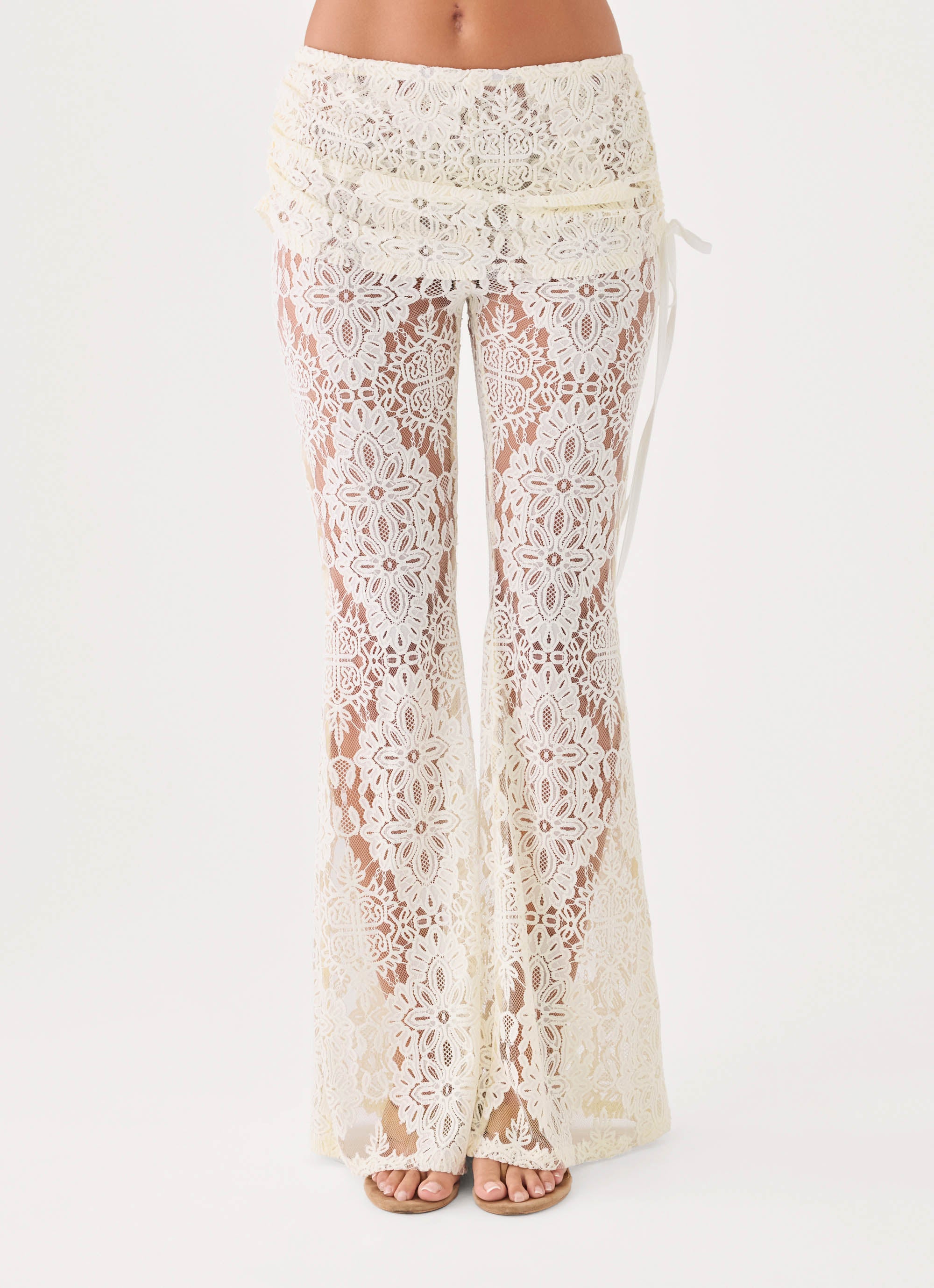 Zayabell Lace Pants - White